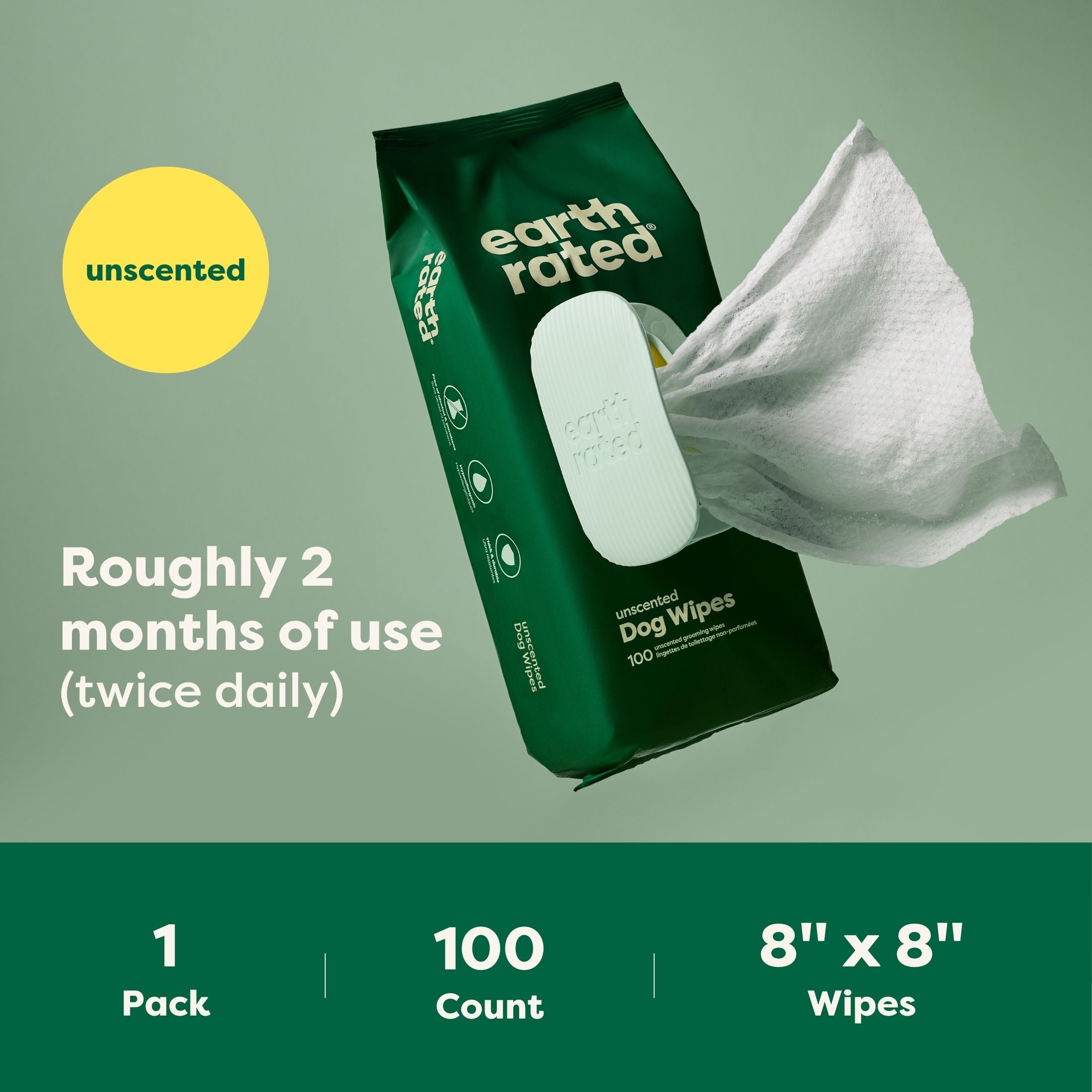 features of the wipes that are good for roughly two months of use 