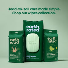 showing a selection earth rated ear, eye and grooming wipes 