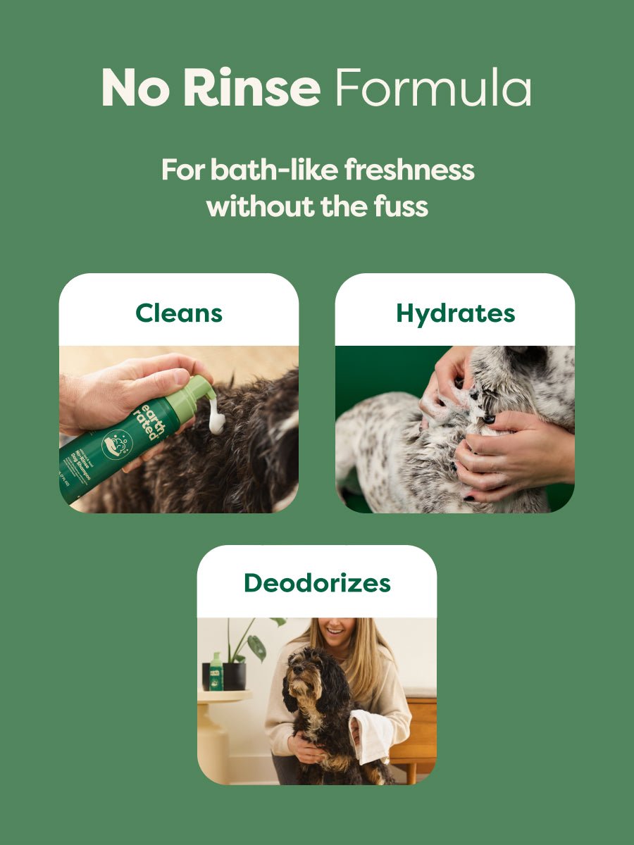 No-Rinse Dog Shampoo - Waterless Foam Cleanser For All Coats